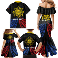Personalized Philippines Independence Day Family Matching Mermaid Dress and Hawaiian Shirt Filipino 126th Anniversary Sun Tattoo LT01 - Polynesian Pride