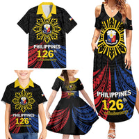 Personalized Philippines Independence Day Family Matching Summer Maxi Dress and Hawaiian Shirt Filipino 126th Anniversary Sun Tattoo LT01 - Polynesian Pride
