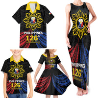 Personalized Philippines Independence Day Family Matching Tank Maxi Dress and Hawaiian Shirt Filipino 126th Anniversary Sun Tattoo LT01 - Polynesian Pride