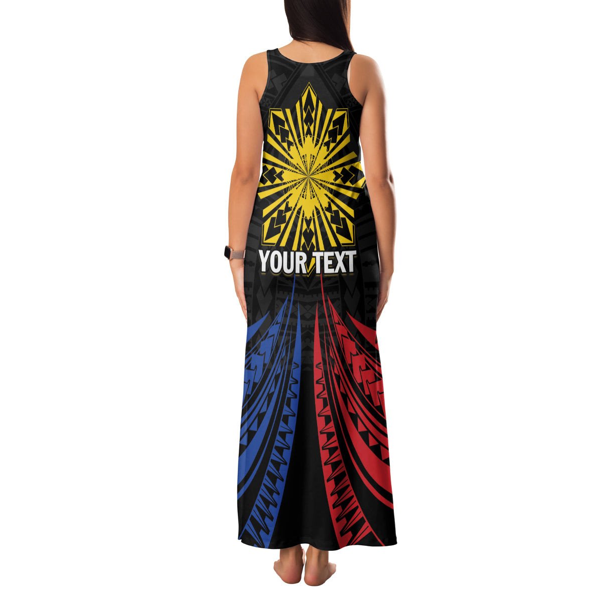 Personalized Philippines Independence Day Family Matching Tank Maxi Dress and Hawaiian Shirt Filipino 126th Anniversary Sun Tattoo LT01 - Polynesian Pride