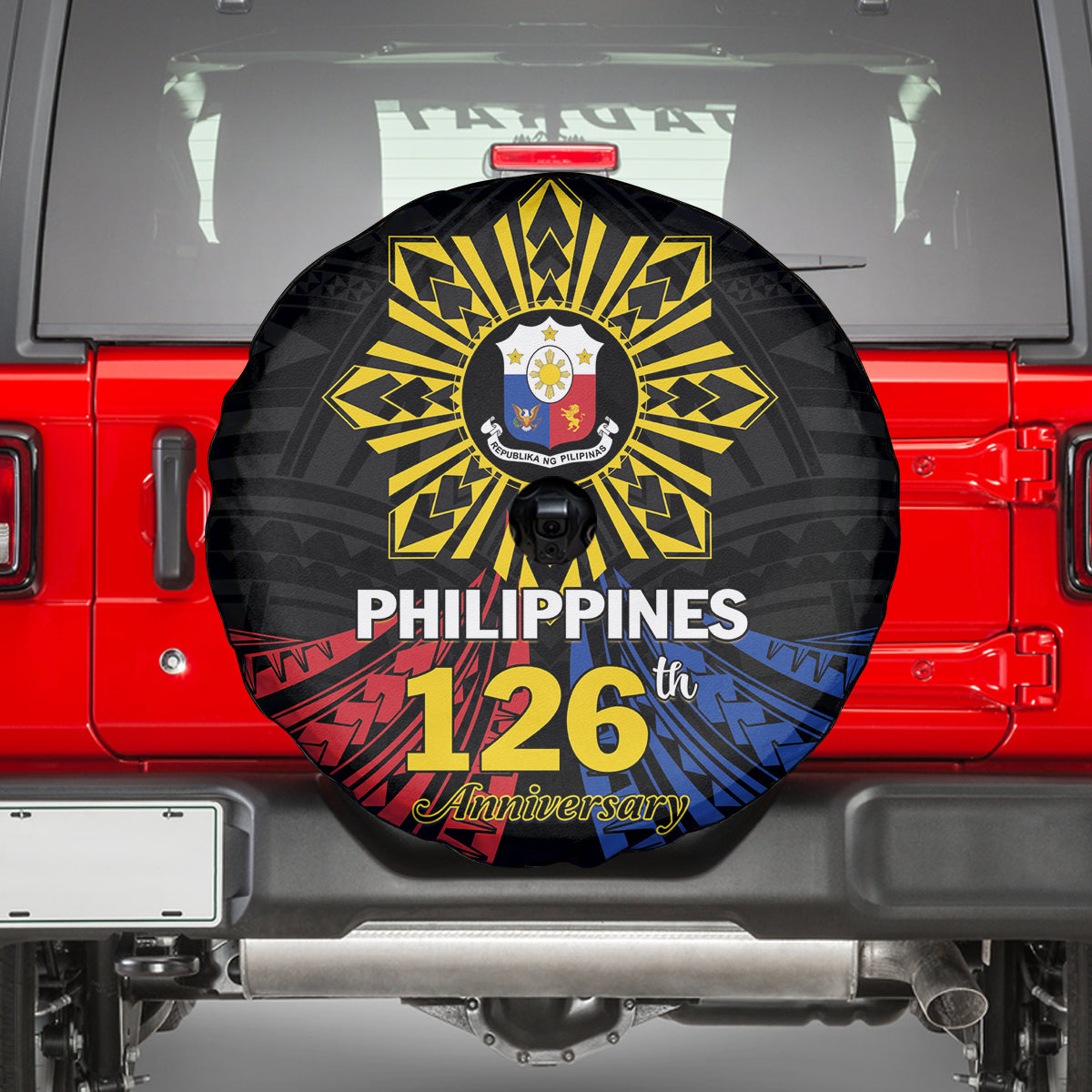 Philippines Independence Day Spare Tire Cover Filipino 126th Anniversary Sun Tattoo LT01 - Polynesian Pride