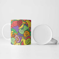 Hawaii Fruits Hippie Style Ceramic Mug Vibrant Colorful