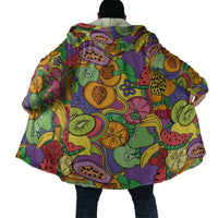 Hawaii Fruits Hippie Style Cloak Vibrant Colorful