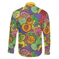 Hawaii Fruits Hippie Style Family Matching Long Sleeve Bodycon Dress and Hawaiian Shirt Vibrant Colorful LT01 - Polynesian Pride