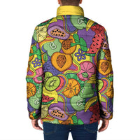 Hawaii Fruits Hippie Style Padded Jacket Vibrant Colorful