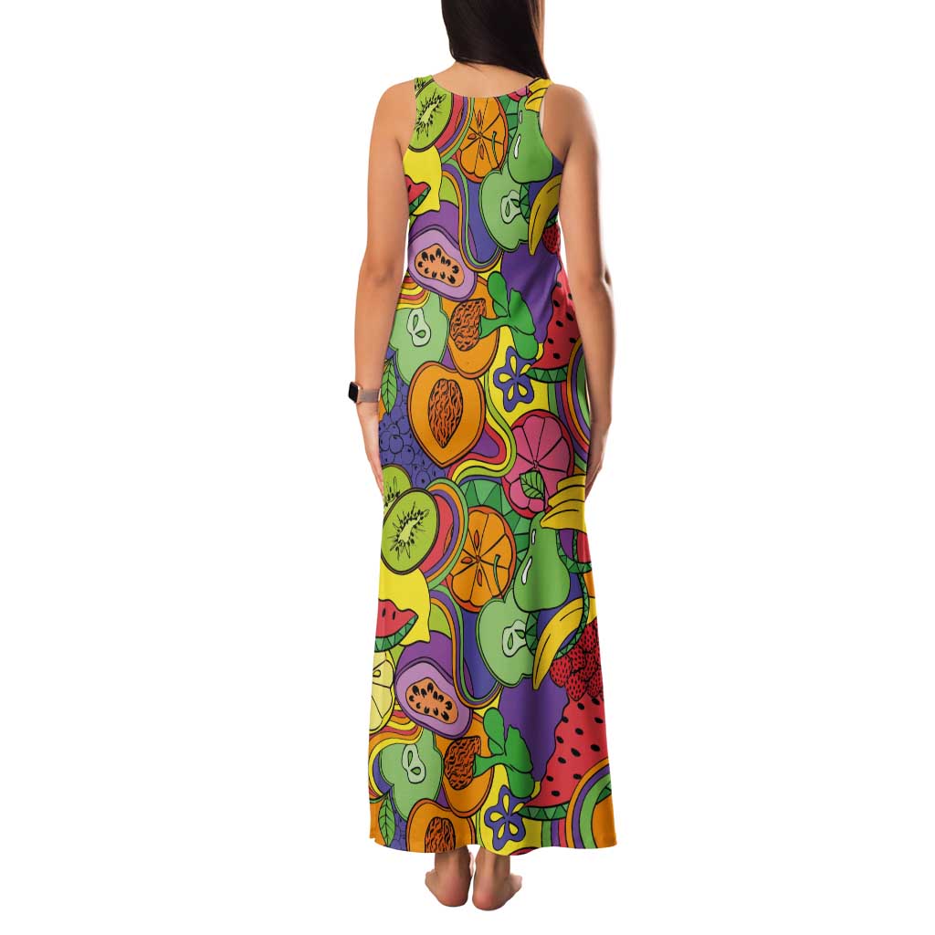Hawaii Fruits Hippie Style Tank Maxi Dress Vibrant Colorful LT01 - Polynesian Pride