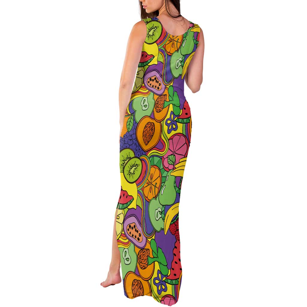 Hawaii Fruits Hippie Style Tank Maxi Dress Vibrant Colorful LT01 - Polynesian Pride