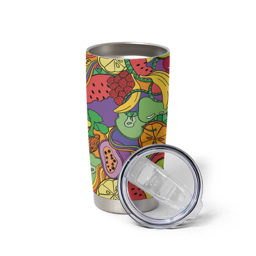 Hawaii Fruits Hippie Style Tumbler Cup Vibrant Colorful LT01 - Polynesian Pride