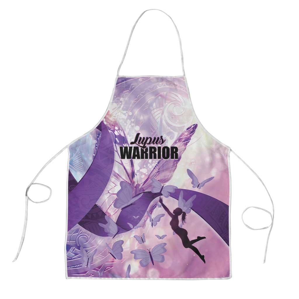 Polynesian Lupus Awareness Apron Butterfly Hologram Lupus Warrior