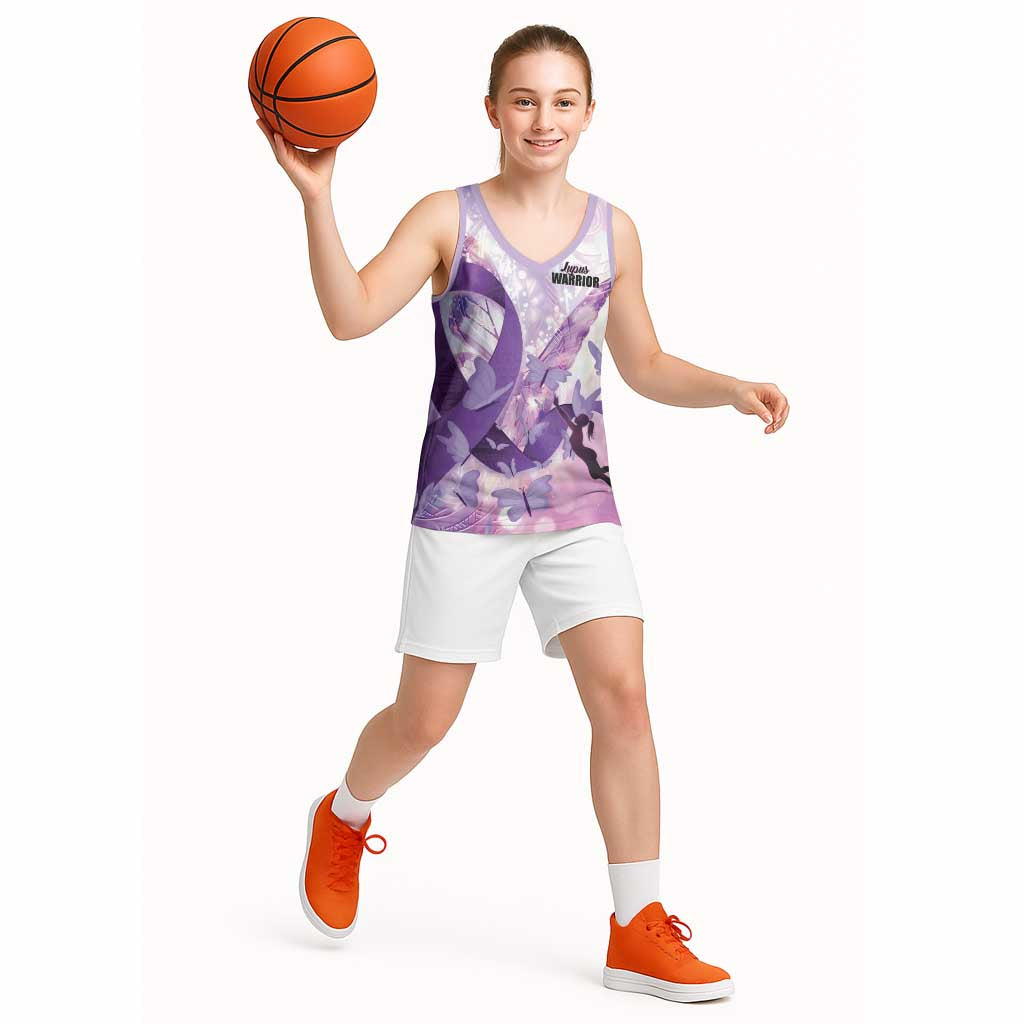 Personalized Polynesian Lupus Awareness Basketball Jersey Butterfly Hologram Lupus Warrior