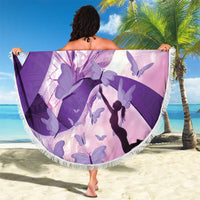 Polynesian Lupus Awareness Beach Blanket Butterfly Hologram Lupus Warrior