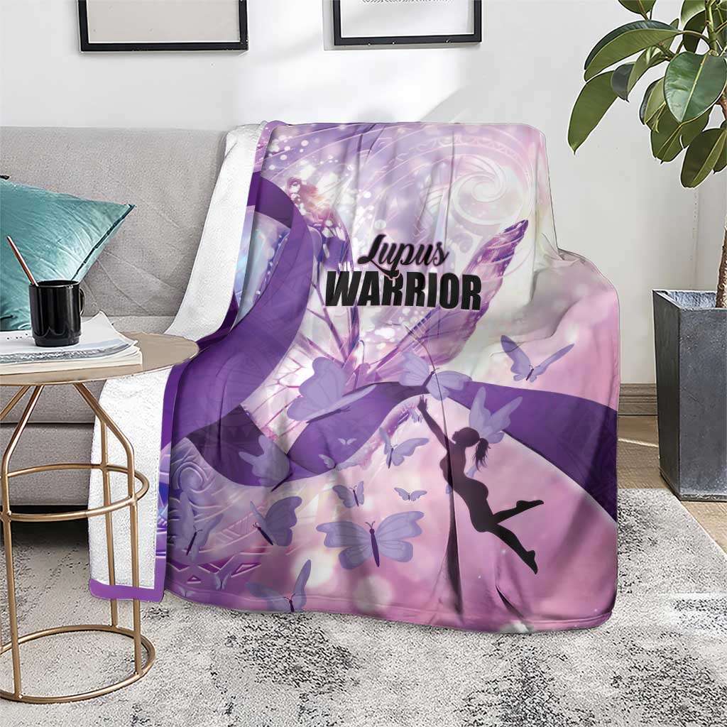 Polynesian Lupus Awareness Blanket Butterfly Hologram Lupus Warrior