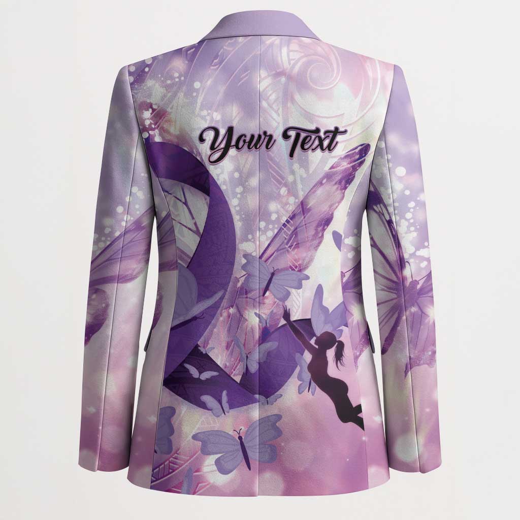 Personalized Polynesian Lupus Awareness Blazer Butterfly Hologram Lupus Warrior