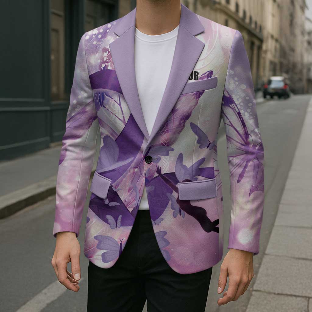 Personalized Polynesian Lupus Awareness Blazer Butterfly Hologram Lupus Warrior
