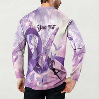 Personalized Polynesian Lupus Awareness Button Sweatshirt Butterfly Hologram Lupus Warrior