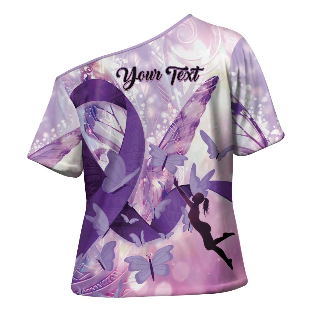Personalized Polynesian Lupus Awareness Cross Shoulder Shirt Butterfly Hologram Lupus Warrior