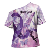 Personalized Polynesian Lupus Awareness Cross Shoulder Shirt Butterfly Hologram Lupus Warrior