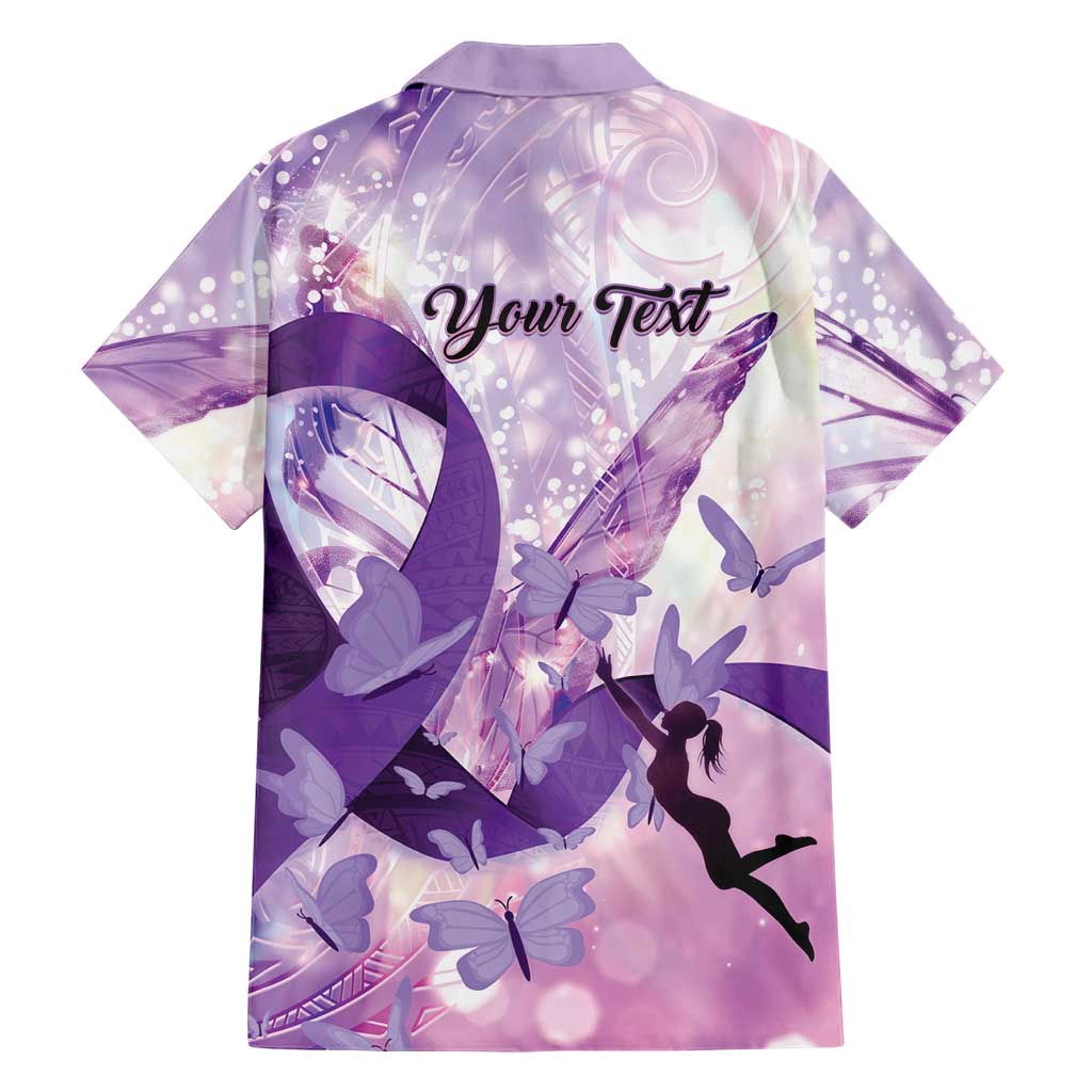 Personalized Polynesian Lupus Awareness Family Matching Mermaid Dress and Hawaiian Shirt Butterfly Hologram Lupus Warrior LT01 - Polynesian Pride