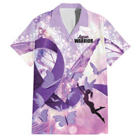 Personalized Polynesian Lupus Awareness Family Matching Off The Shoulder Long Sleeve Dress and Hawaiian Shirt Butterfly Hologram Lupus Warrior LT01 Dad's Shirt - Short Sleeve Purple - Polynesian Pride