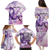 Personalized Polynesian Lupus Awareness Family Matching Puletasi and Hawaiian Shirt Butterfly Hologram Lupus Warrior LT01 - Polynesian Pride