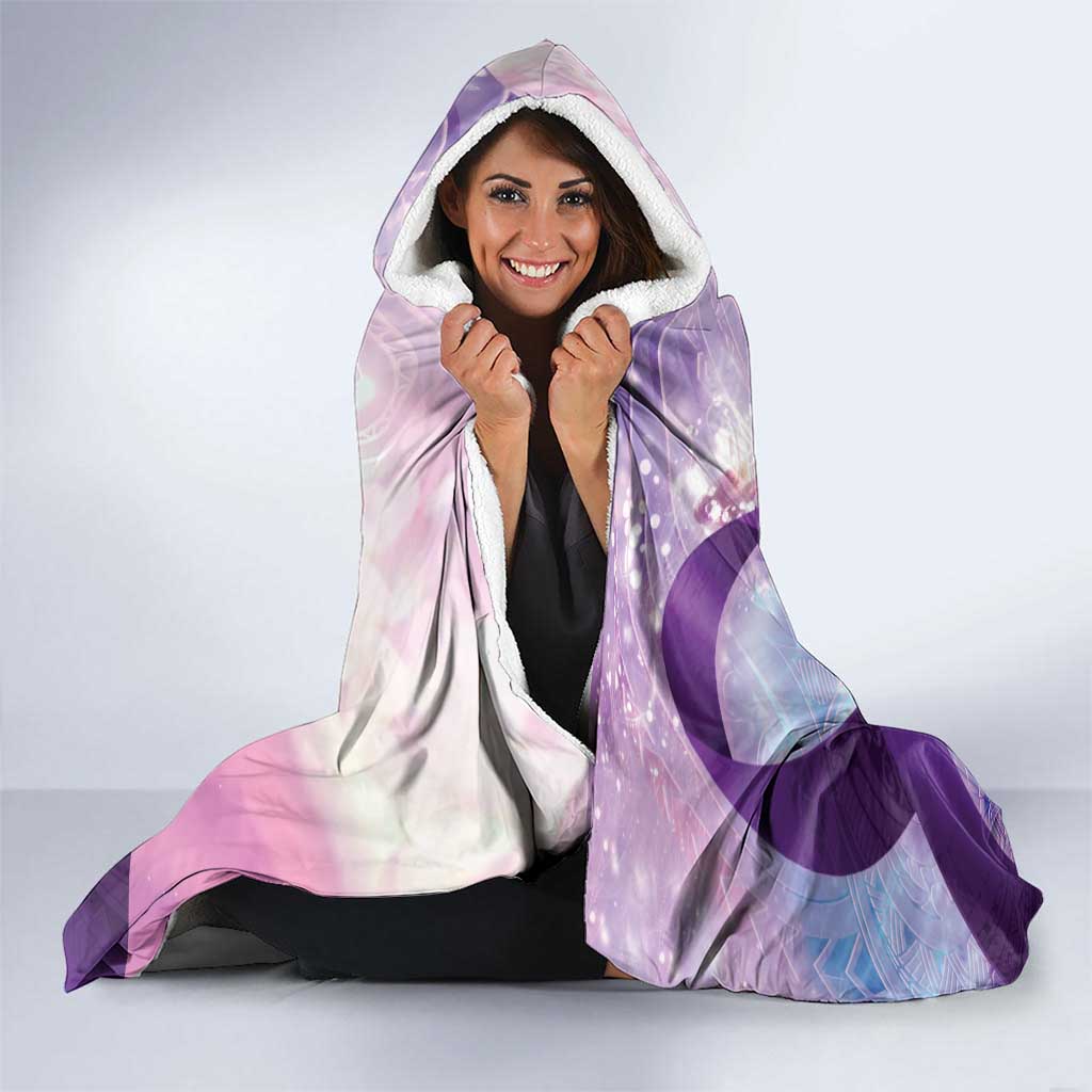 Polynesian Lupus Awareness Hooded Blanket Butterfly Hologram Lupus Warrior