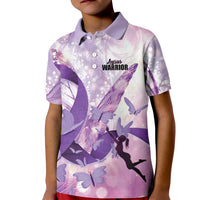 Personalized Polynesian Lupus Awareness Kid Polo Shirt Butterfly Hologram Lupus Warrior LT01 Kid Purple - Polynesian Pride