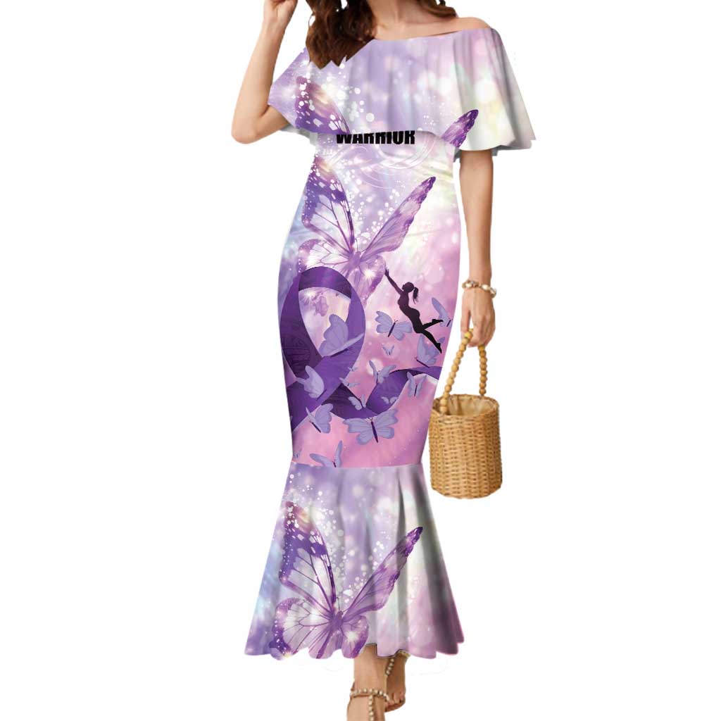 Personalized Polynesian Lupus Awareness Mermaid Dress Butterfly Hologram Lupus Warrior
