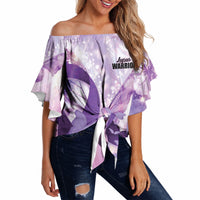 Personalized Polynesian Lupus Awareness Off Shoulder Wrap Waist Top Butterfly Hologram Lupus Warrior LT01 - Polynesian Pride