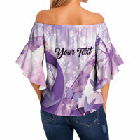 Personalized Polynesian Lupus Awareness Off Shoulder Wrap Waist Top Butterfly Hologram Lupus Warrior LT01 - Polynesian Pride