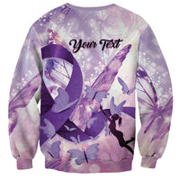 Personalized Polynesian Lupus Awareness Sweatshirt Butterfly Hologram Lupus Warrior