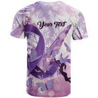 Personalized Polynesian Lupus Awareness T Shirt Butterfly Hologram Lupus Warrior