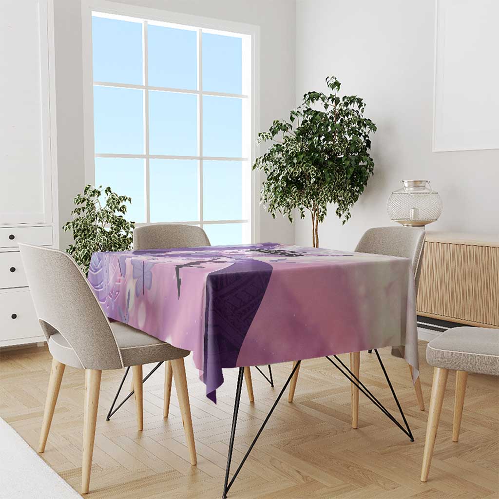Polynesian Lupus Awareness Tablecloth Butterfly Hologram Lupus Warrior