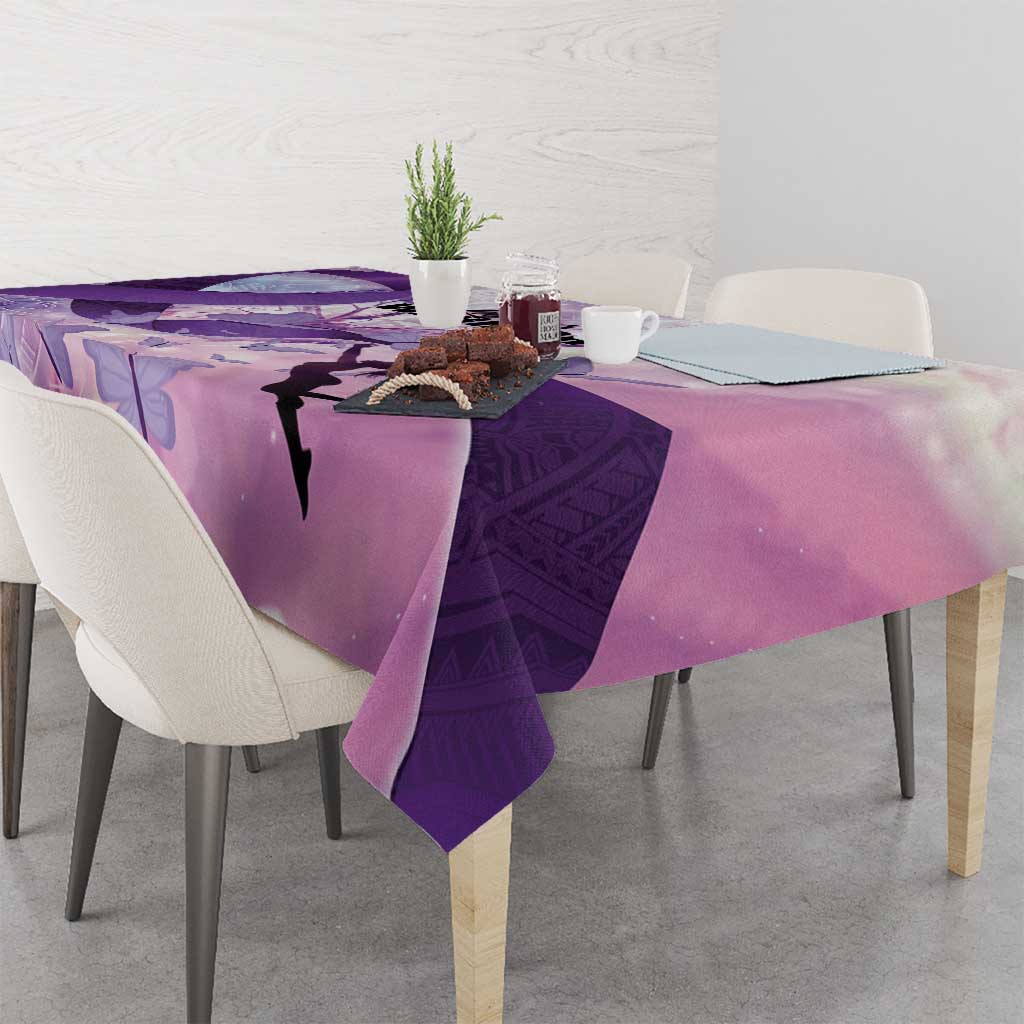 Polynesian Lupus Awareness Tablecloth Butterfly Hologram Lupus Warrior