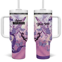 Personalized Polynesian Lupus Awareness Tumbler With Handle Butterfly Hologram Lupus Warrior