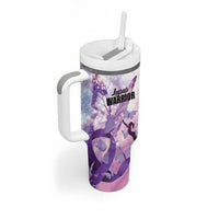 Personalized Polynesian Lupus Awareness Tumbler With Handle Butterfly Hologram Lupus Warrior