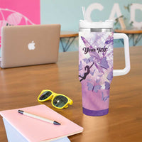 Personalized Polynesian Lupus Awareness Tumbler With Handle Butterfly Hologram Lupus Warrior