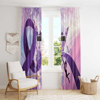 Polynesian Lupus Awareness Window Curtain Butterfly Hologram Lupus Warrior