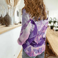 Personalized Polynesian Lupus Awareness Women Casual Shirt Butterfly Hologram Lupus Warrior LT01 - Polynesian Pride
