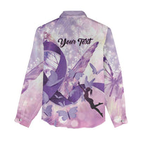 Personalized Polynesian Lupus Awareness Women Casual Shirt Butterfly Hologram Lupus Warrior LT01 - Polynesian Pride