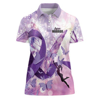 Personalized Polynesian Lupus Awareness Women Polo Shirt Butterfly Hologram Lupus Warrior