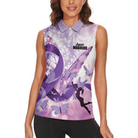 Personalized Polynesian Lupus Awareness Women Sleeveless Polo Shirt Butterfly Hologram Lupus Warrior