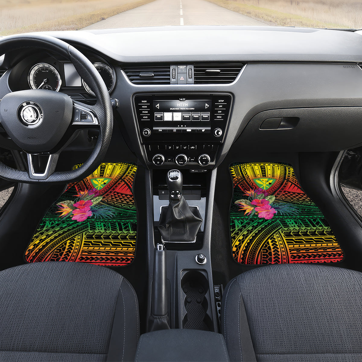 Hawaii Kanaka Maoli Flag Day Car Mats Tropical Flowers