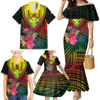 Hawaii Kanaka Maoli Flag Day Family Matching Mermaid Dress and Hawaiian Shirt Tropical Flowers LT01 - Polynesian Pride