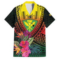 Hawaii Kanaka Maoli Flag Day Family Matching Off Shoulder Maxi Dress and Hawaiian Shirt Tropical Flowers LT01 Dad's Shirt - Short Sleeve Black - Polynesian Pride