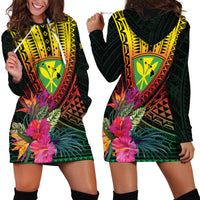 Hawaii Kanaka Maoli Flag Day Hoodie Dress Tropical Flowers LT01 - Polynesian Pride