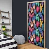 Hawaii Colorful Tropical Leaves Door Cover