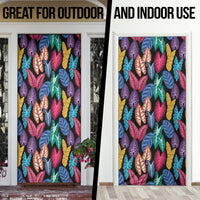Hawaii Colorful Tropical Leaves Door Cover