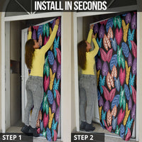 Hawaii Colorful Tropical Leaves Door Cover