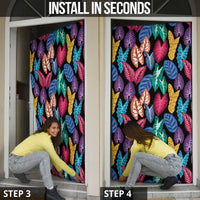 Hawaii Colorful Tropical Leaves Door Cover