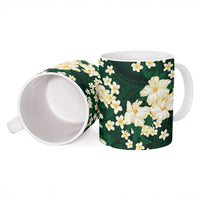 Hawaii Hibiscus Plumeria Green Ceramic Mug Polynesian Pattern LT01 - Polynesian Pride